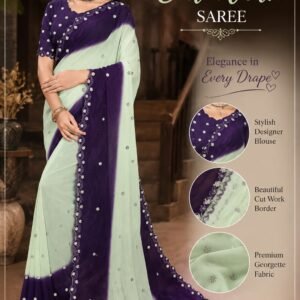 Georgette Cut Work Saree