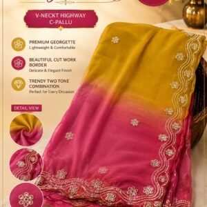 V-Neckt Highway C-Pallu saree