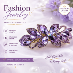 Purple🟣 color stone hair center clip