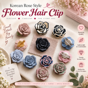 Korean Rose Style Flower Hair Clip