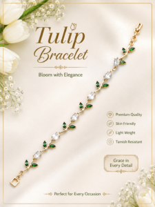 Anti tarnish tulip braslet